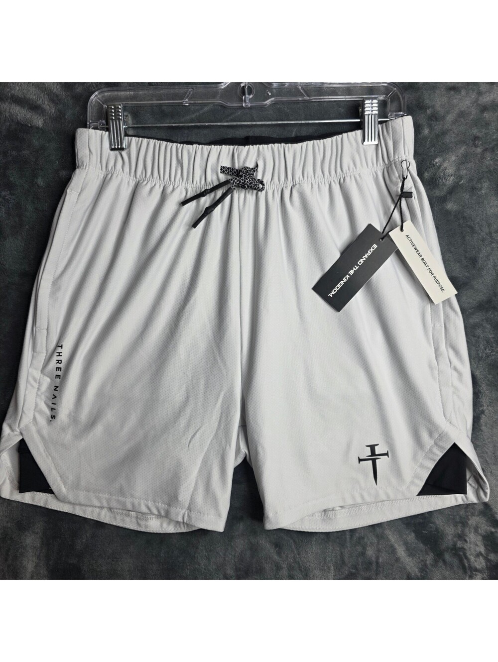 Three Nails Athletic Shorts Mens M Pro Tech 2.0 Liner 5” Short Stone NWT